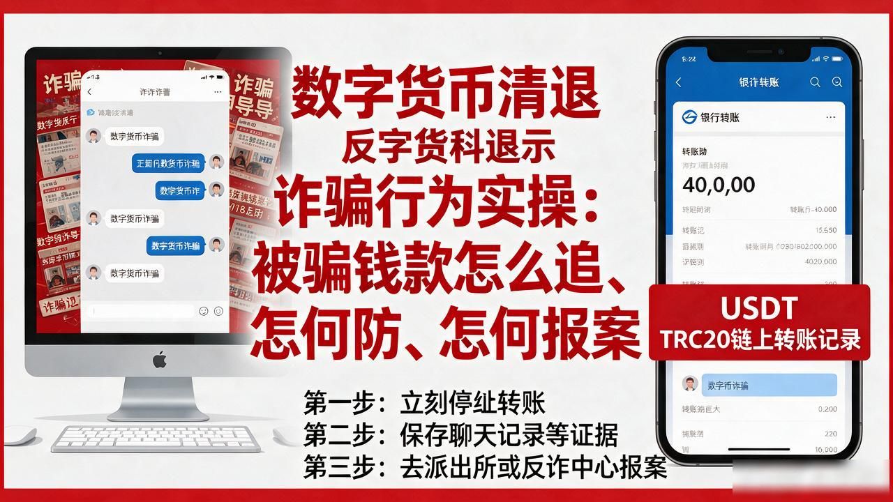 数字货币清退诈骗行为实操：被骗钱款怎么追、怎么防、怎么报案