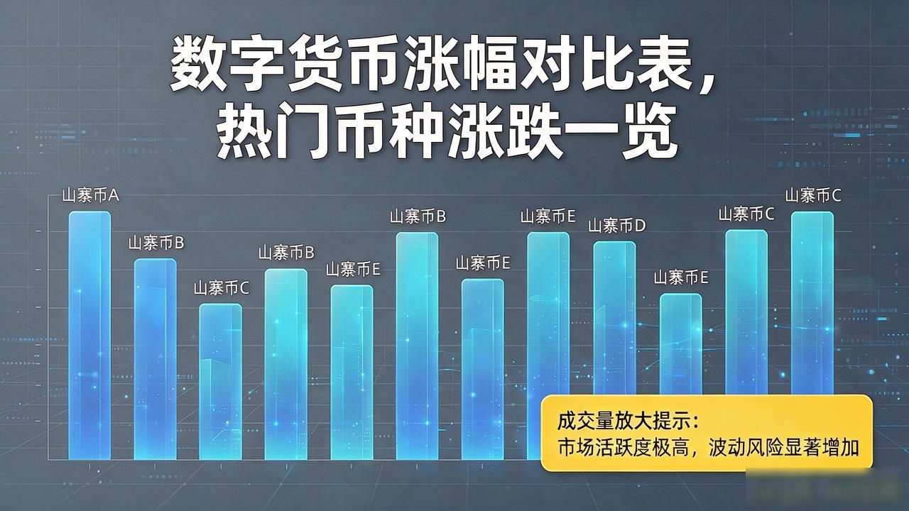 数字货币涨幅对比表，热门币种涨跌一览