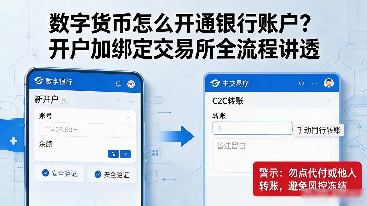 数字货币怎么开通银行账户？开户加绑定交易所全流程讲透