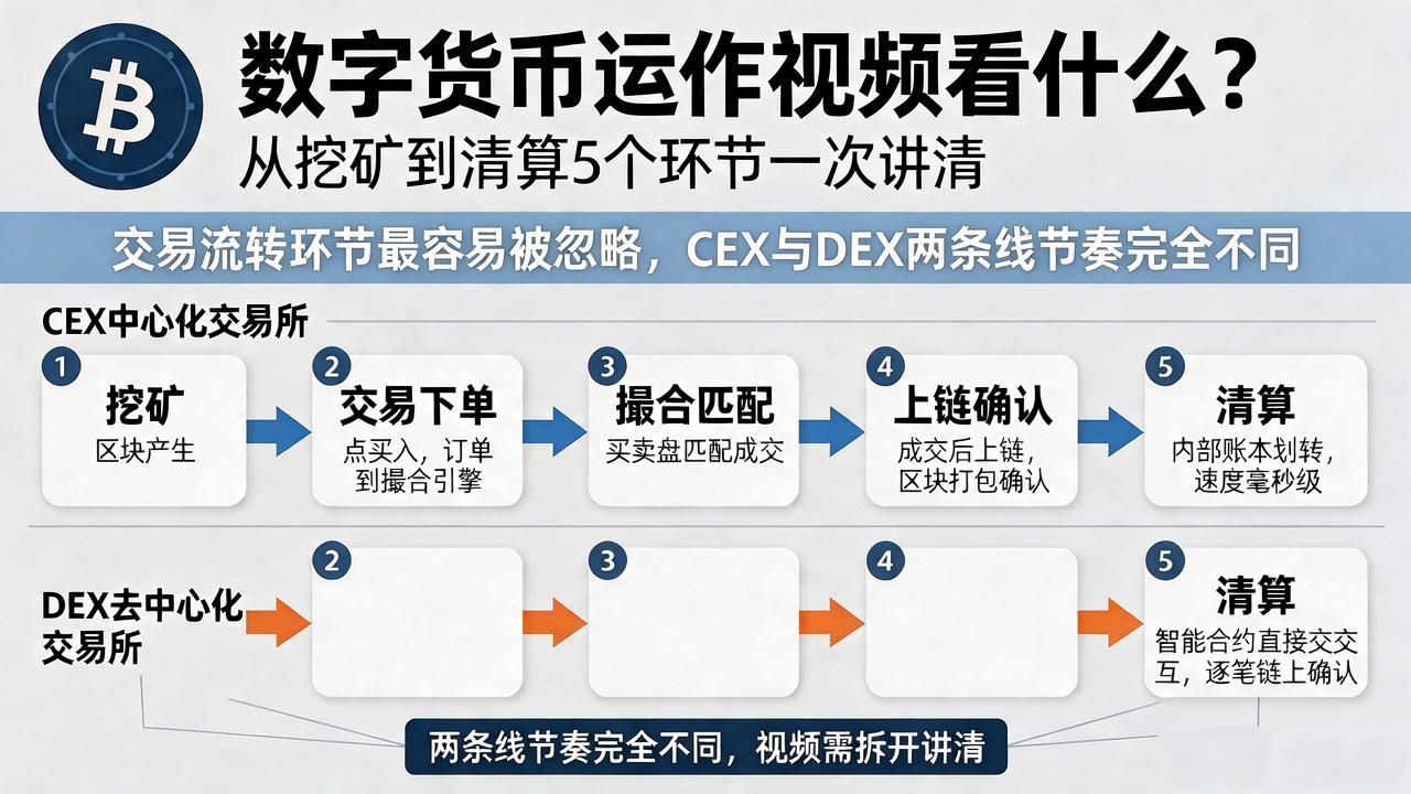 数字货币运作视频看什么？从挖矿到清算5个环节一次讲清