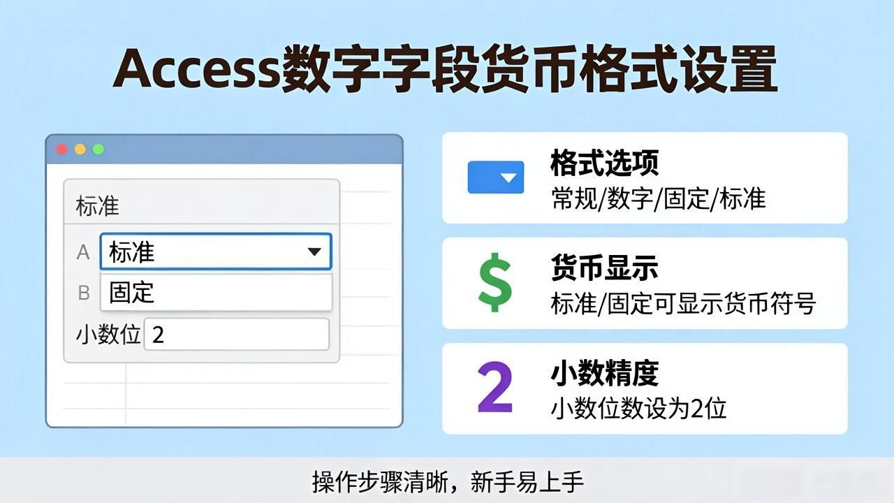 Access数字字段怎么设置货币格式？一文教你搞定