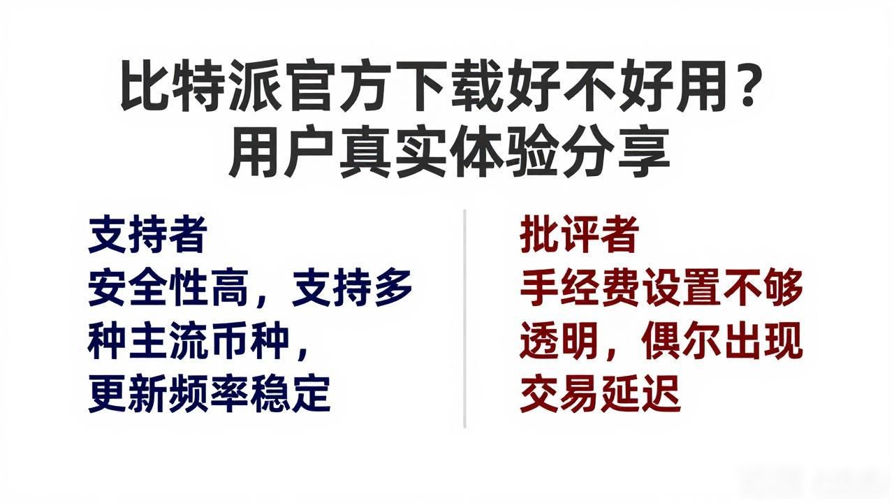 比特派官方下载好不好用？用户真实体验分享